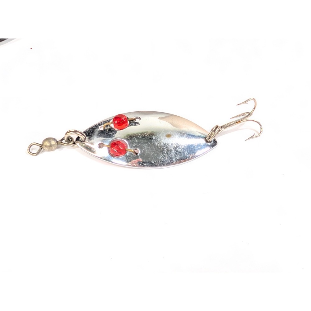Vintage‎ Red Eye Wiggler Sliver Spinning Lure, Hofschneider Co.